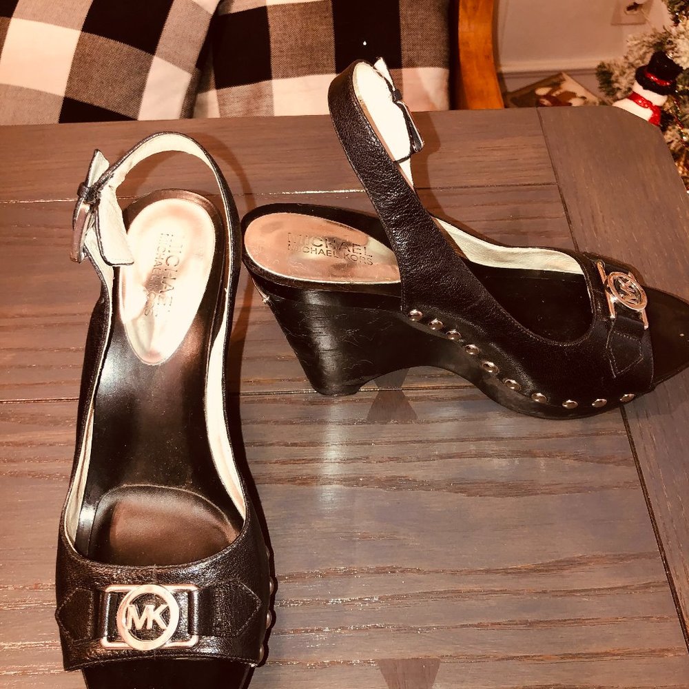 Michael Kors Black Wedge Sandal